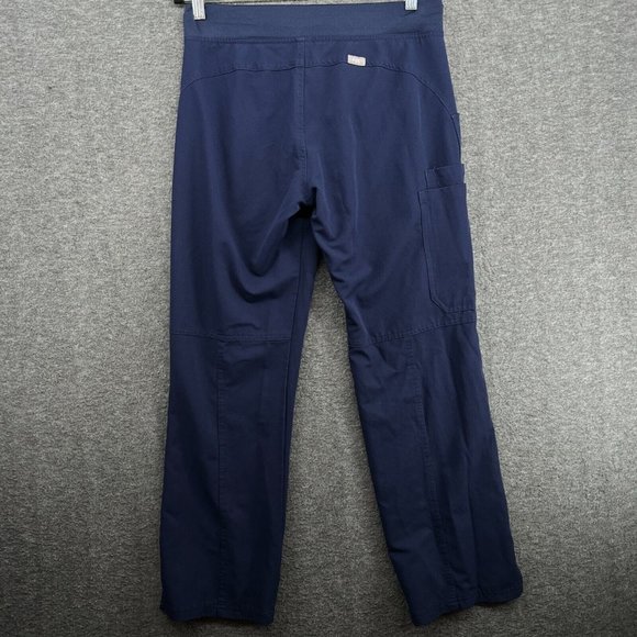 Figs Scrub Pants Womens Small Petite Blue High Waisted 2.0 Yoga Waistband - Picture 10 of 13